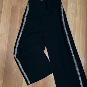 Rhinestone Beaded Wide Leg Pants